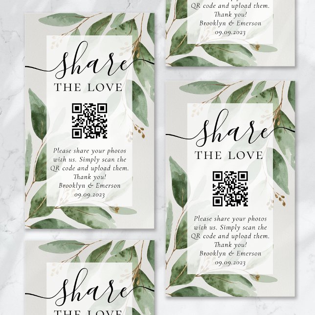 Wedding Photo Sharing Request QR Code Enclosure Card (Creator Uploaded)