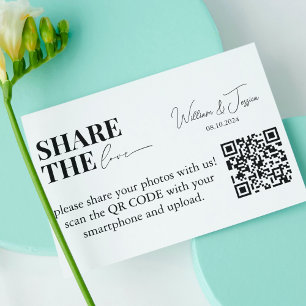Wedding Photo Sharing   Share The Love QR Code Enclosure Card