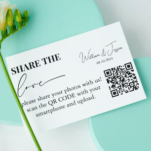 Wedding Photo Sharing Share The Love QR Code Enclosure Card
