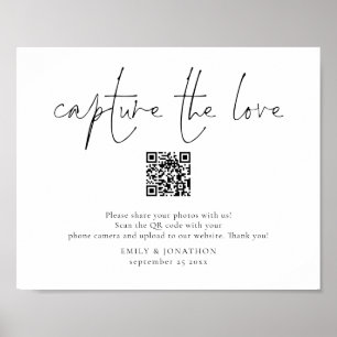 Wedding Photo Sign QR Code Capture the Love