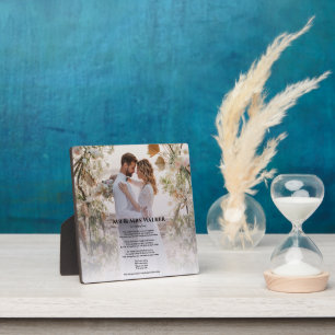 Wedding photo Song lyrics  Fleece Blanket Plaque