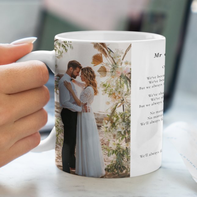 Wedding photo Song lyrics  modern keepsake  Coffee Mug (Creator Uploaded)