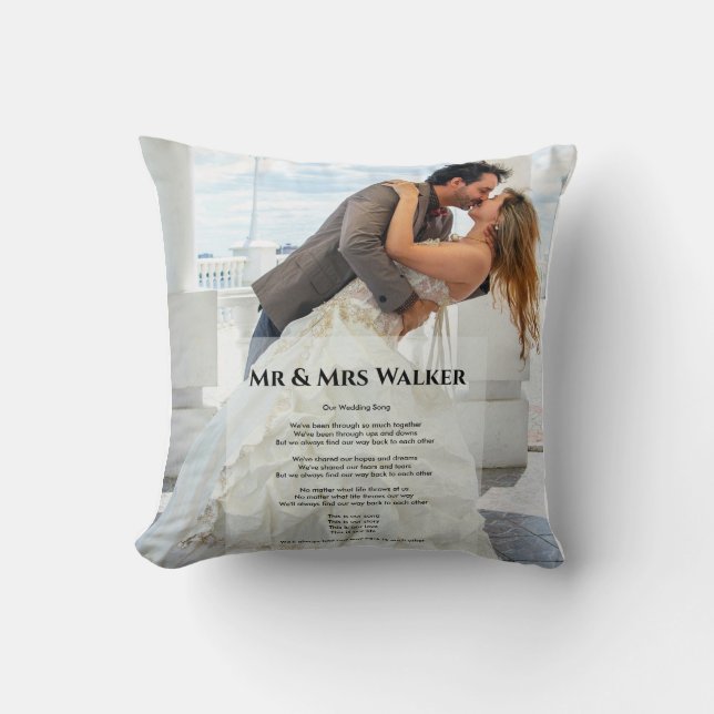 Wedding photo Song lyrics   Throw Pillow (Front)