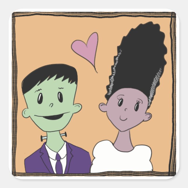 Wedding photo  square sticker (Front)