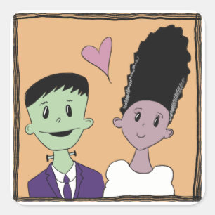 Wedding photo square sticker