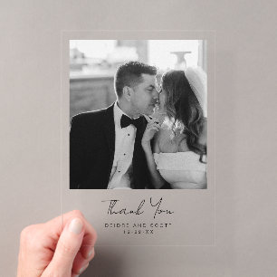 Wedding Photo Thank You Acrylic Invitations