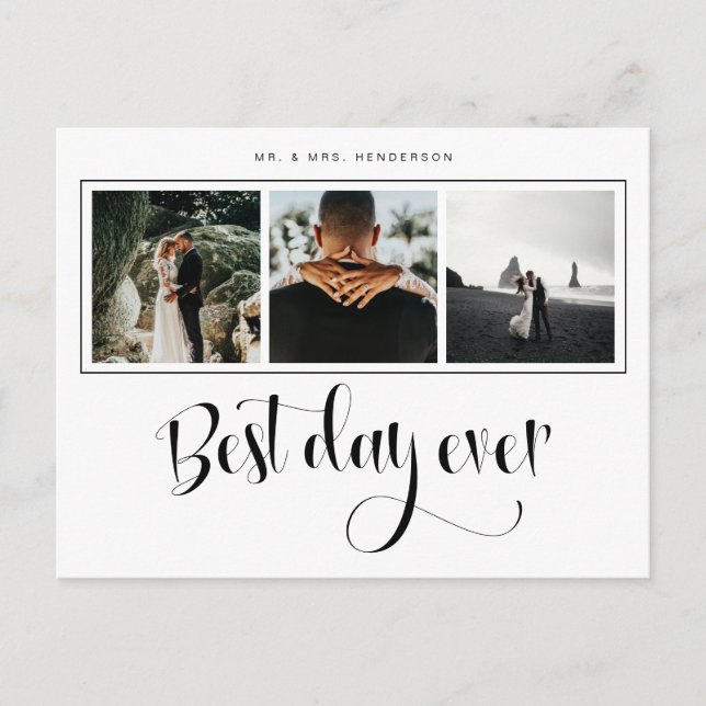 Wedding Photo Thank You Announcement Postcard (Front)