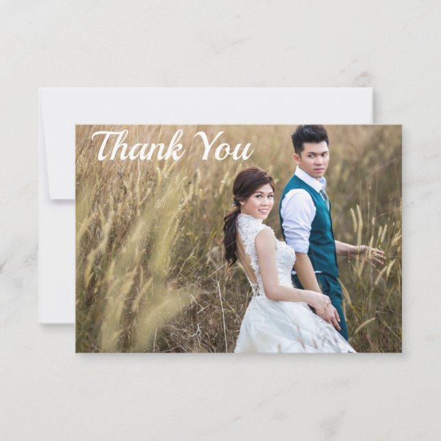 Wedding Photo Thank You Double Sided Custom Card (Front)
