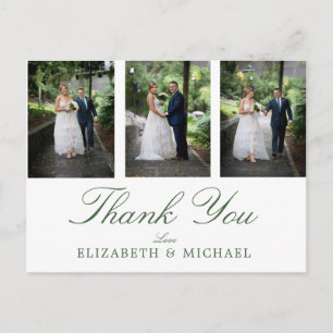 Wedding Photo Thank You Elegant Modern Postcard