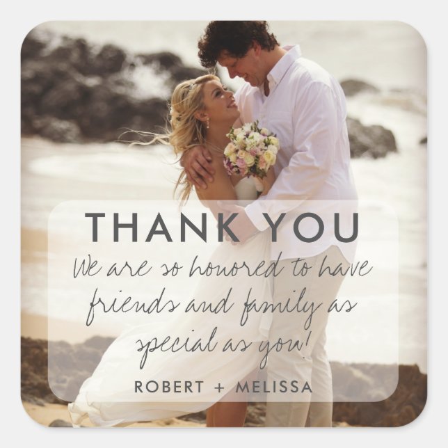 Wedding Photo Thank You Favour Stickers (Front)