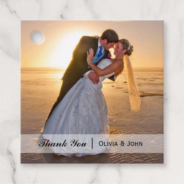 Wedding Photo Thank You Favour Tags (Front)