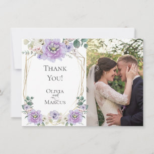 Wedding Photo Thank You     Lavender Peony  Floral