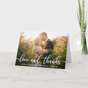 Wedding Photo Thank You   Love and Thanks Fold Card