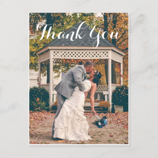 Wedding Photo Thank You Note Cards | Postcard (Front)