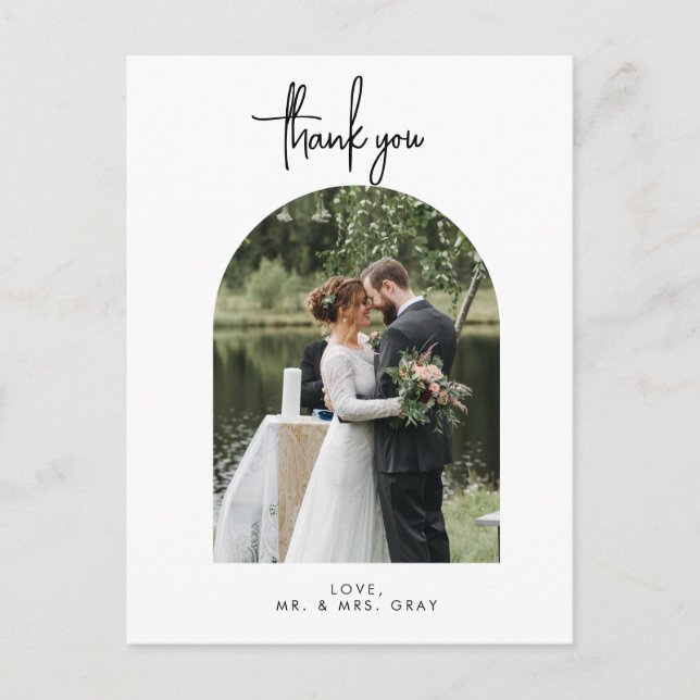 Wedding Photo Thank You Post Card (Front)