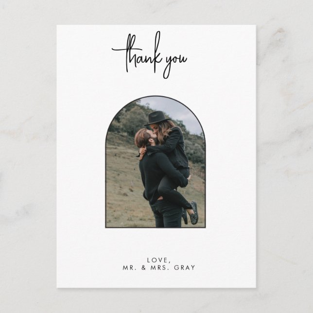 Wedding Photo Thank You Post Card (Front)