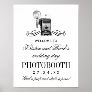 Wedding Photobooth Sign   Vintage Camera