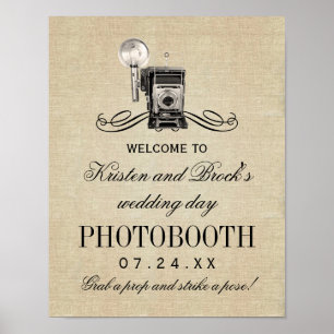 Wedding Photobooth Sign   Vintage Camera