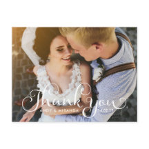 Wedding Photocard Postcard Elegant Unique Card