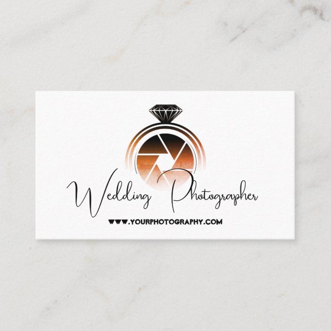 Wedding Photographer (Aged Look) Business Card (Front)