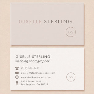 Wedding Photographer Blush Pink Minimalist Luxury  Business Card