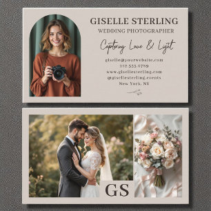Wedding Photographer Photo Luxury Script Business Card