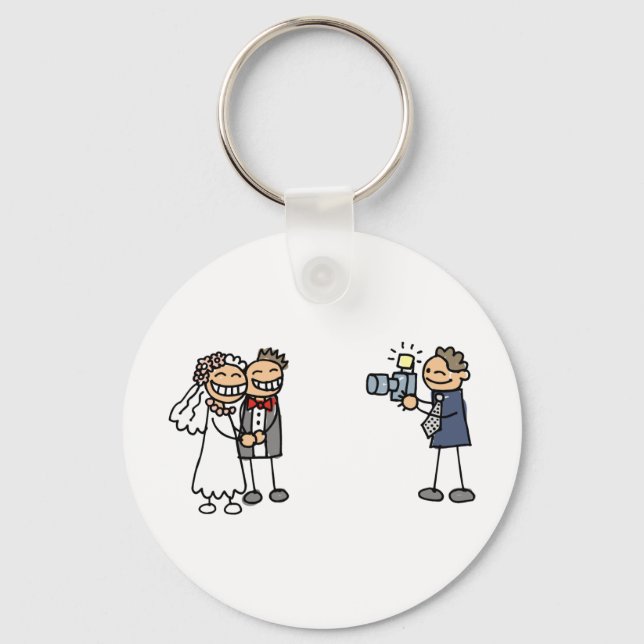 Wedding Photographer Photography Wedding Pictures Keychain (Front)