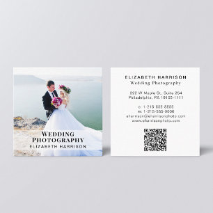 Wedding Photography QR Code Professional Photo Square Business Card