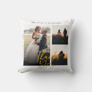 Wedding Photos Collage Thank You Keepsake Throw Pillow