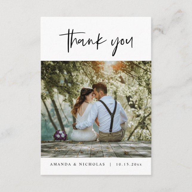 Wedding Photos Thank you, Modern Minimalist Enclosure Card (Front)