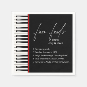 Wedding Piano Keyboard Fun Facts Napkin