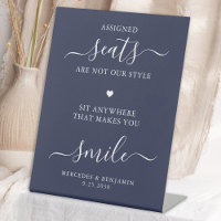 Wedding Pick A Seat Personalized Navy Blue Seating