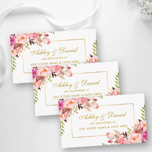 Wedding Pink Blush Gold Registry Insert Card