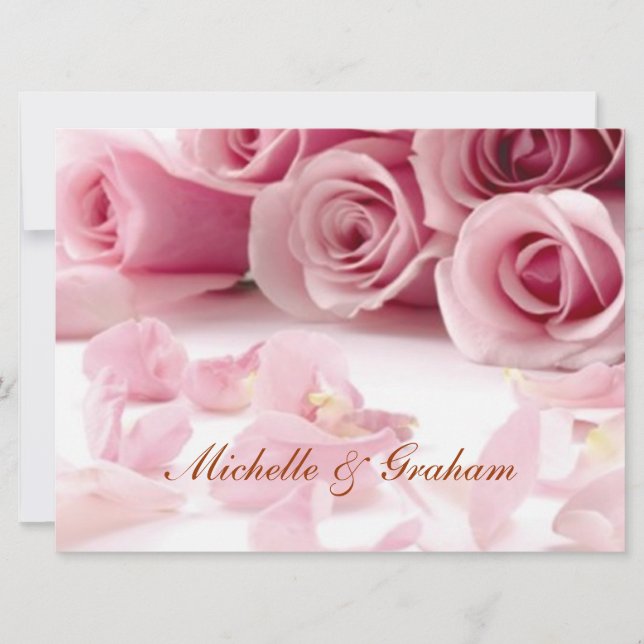 Wedding Pink Flowers Popular Elegant Invitation (Front)