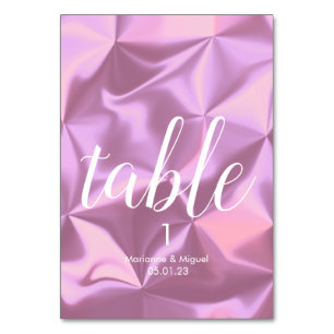 Wedding Pink Foil Seating Table Number