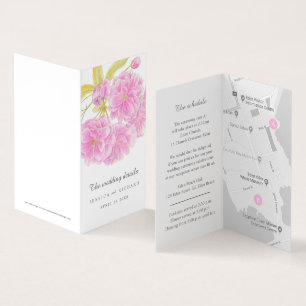 Wedding pink tree blossom event schedule and map