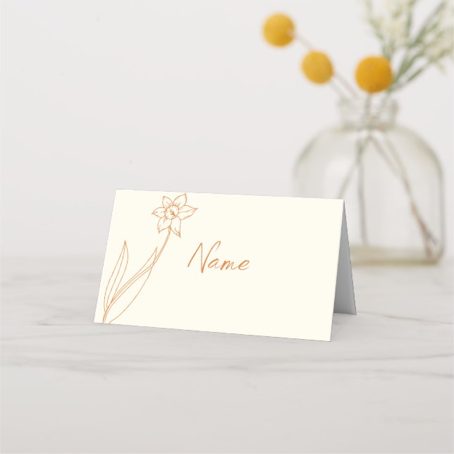 Wedding Place and Escort Card Daffodil (Front)