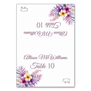 Wedding Place card-Island Romance-Pork Icon- Table Number