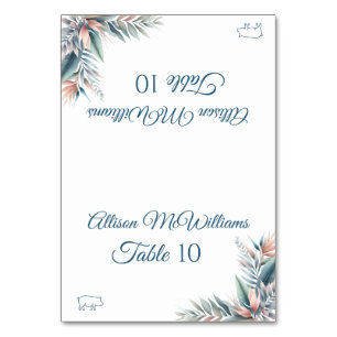 Wedding Place card-Tropical Dream-Pork Icon- Table Number