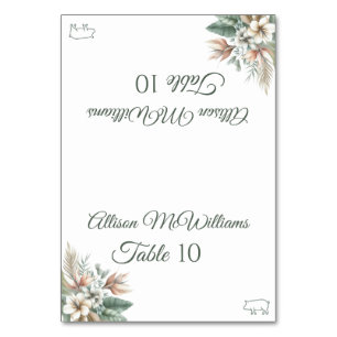 Wedding Place card-Tropical Elegance-Pork Icon- Table Number