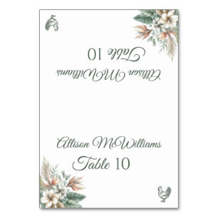 Wedding Place card-Tropical Elegance-Poultry- Table Number