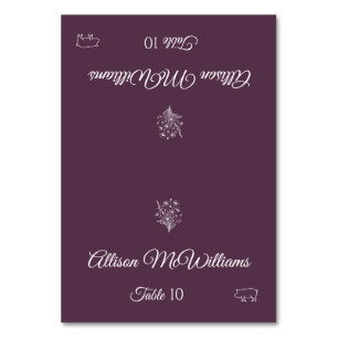Wedding Place card-Wildflower Elegance-Pork Icon- Table Number
