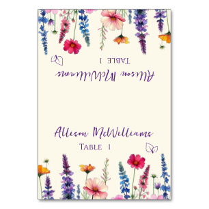 Wedding Place card-Wildflower Symphony-Vegetarian- Table Number
