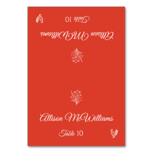 Wedding Place card-Wildflowers-Poultry- Table Number