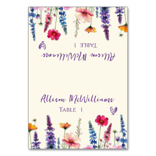 Wedding Place card-Wildflowers Symphony -Poultry Table Number