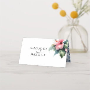 Wedding Place Cards Blue and Pink
