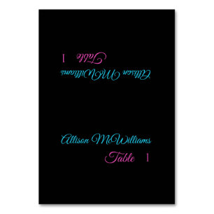 Wedding Place cards-Blue and Pink- Table Number