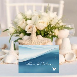 Wedding Place Cards Chicken Icon-Serene Blue