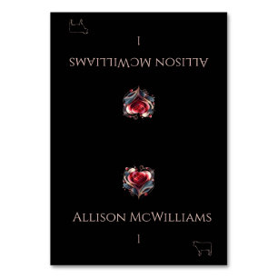 Wedding Place cards-Meat Icon-Heart Shaped Rose Table Number
