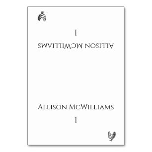 Wedding Place cards-Modern Black and White Table Number